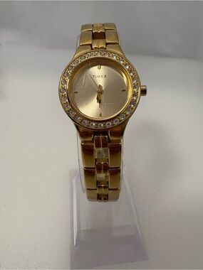 Timex Women's Gold Crystal-Accent Bracelet Watch